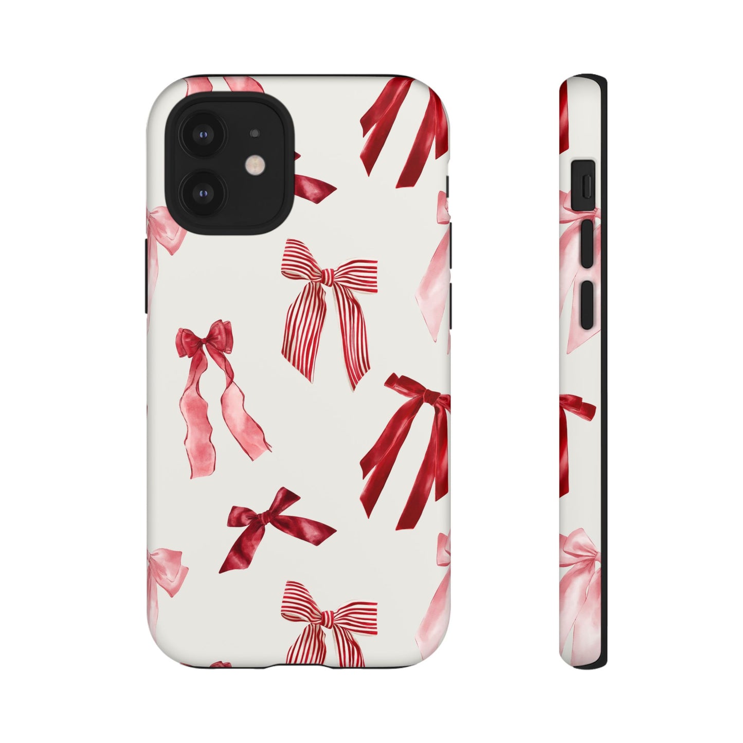 Burgundy Chic Bow Design Phone Case - JGUS