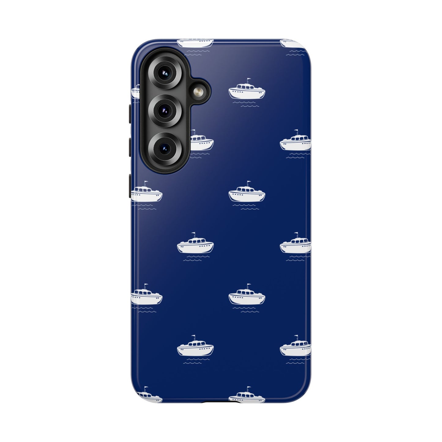 Blue Boat Phone Case – Calm Ocean Pattern for iPhone & Samsung, Durable & Stylish Protection - JGUS