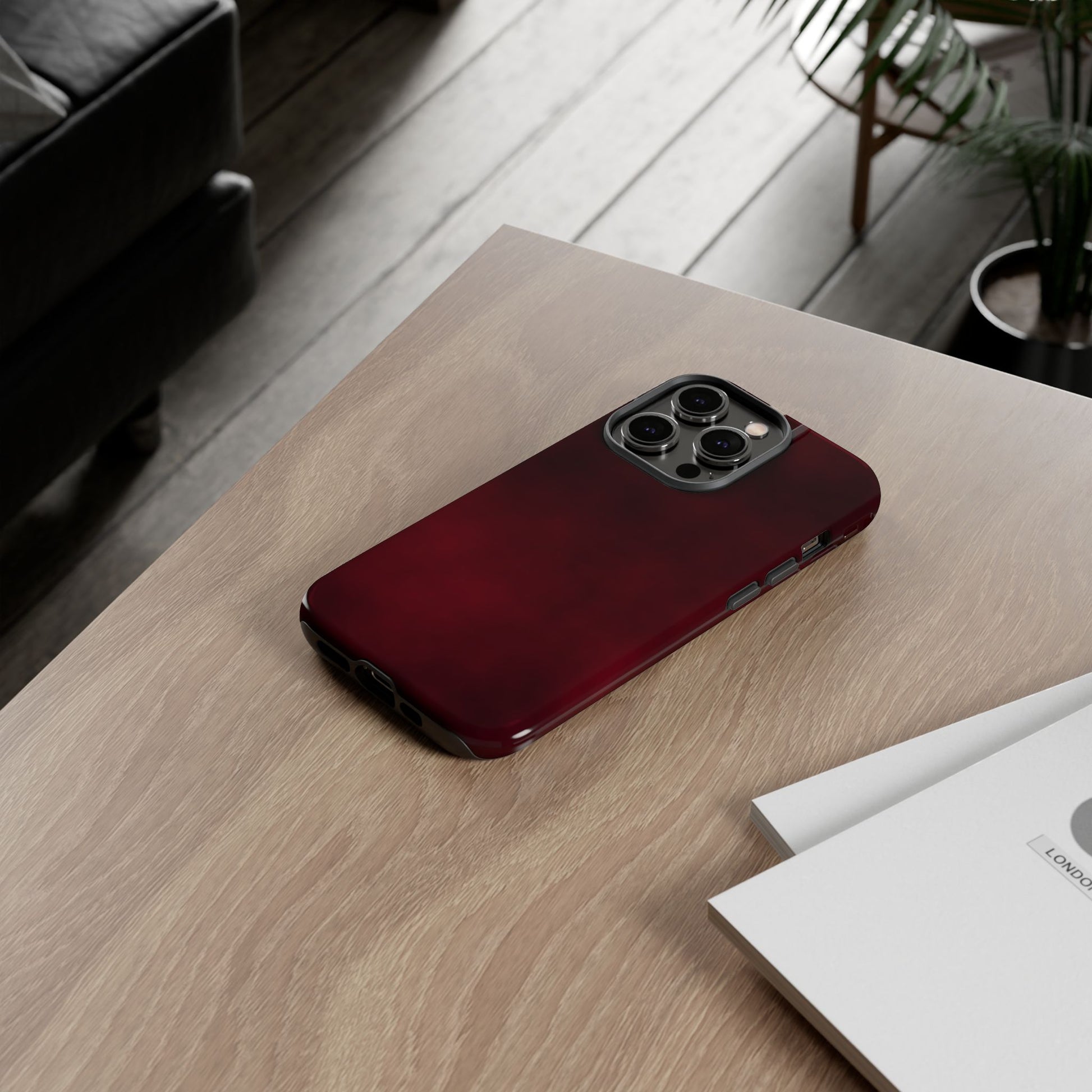 Vintage Burgundy Cherry Phone Case – Elegant Floral Design for iPhone 17 & Samsung Galaxy | Tough Protective Cover - JGUS