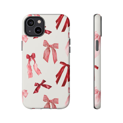 Burgundy Chic Bow Design Phone Case - JGUS
