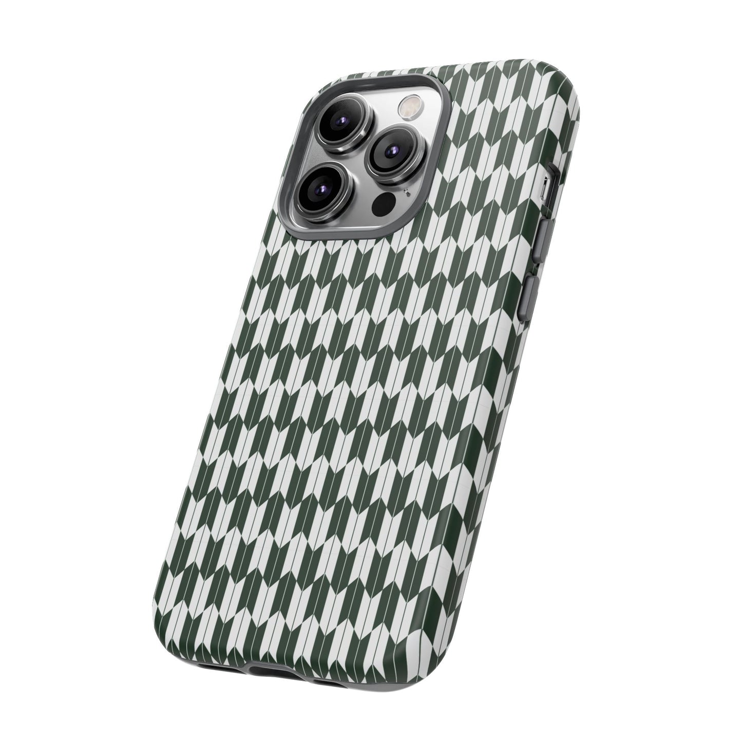 Green Harmony Geometric Phone Case – Durable, Slim, and MagSafe Compatible - JGUS