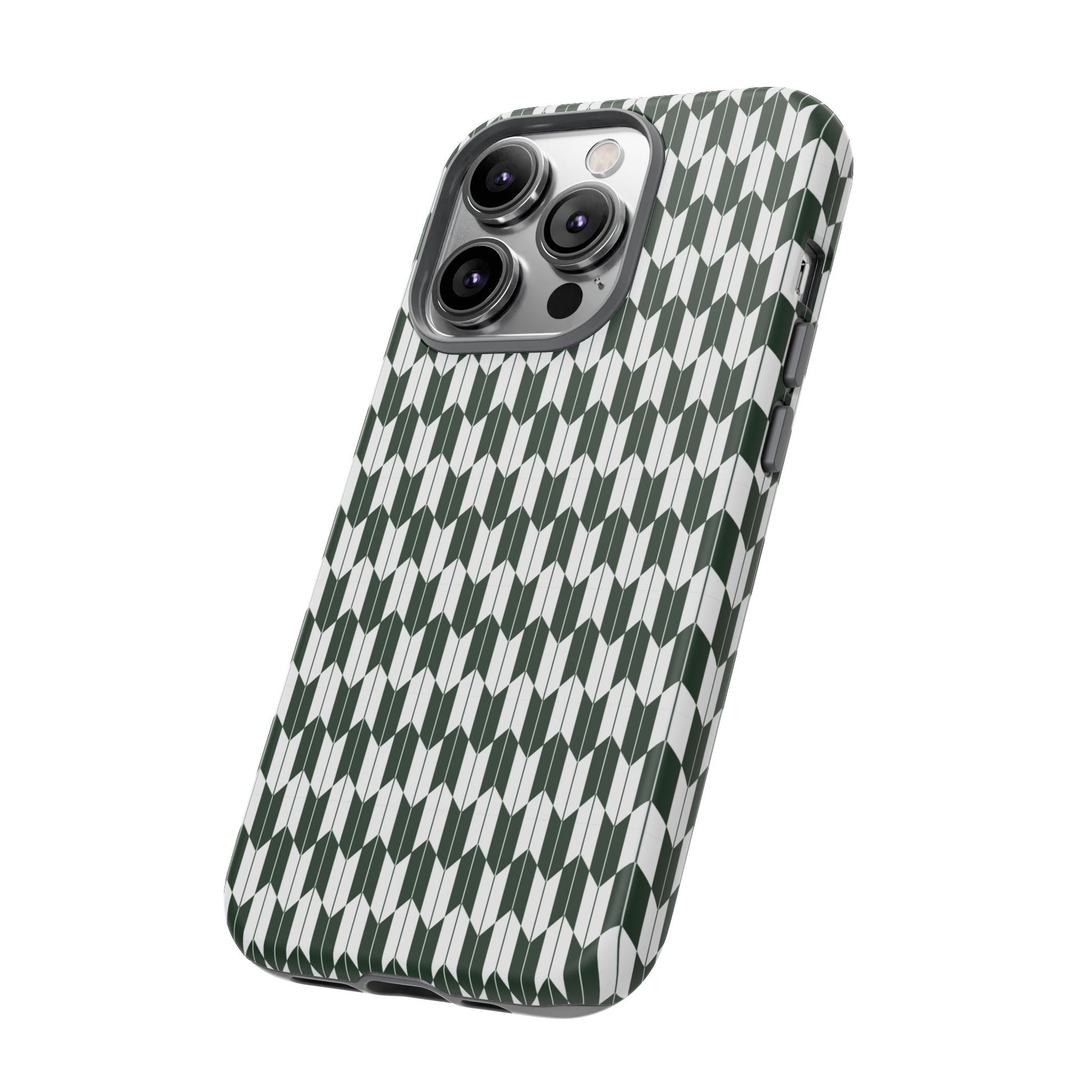 Green Harmony Geometric Phone Case – Durable, Slim, and MagSafe Compatible - JGUS