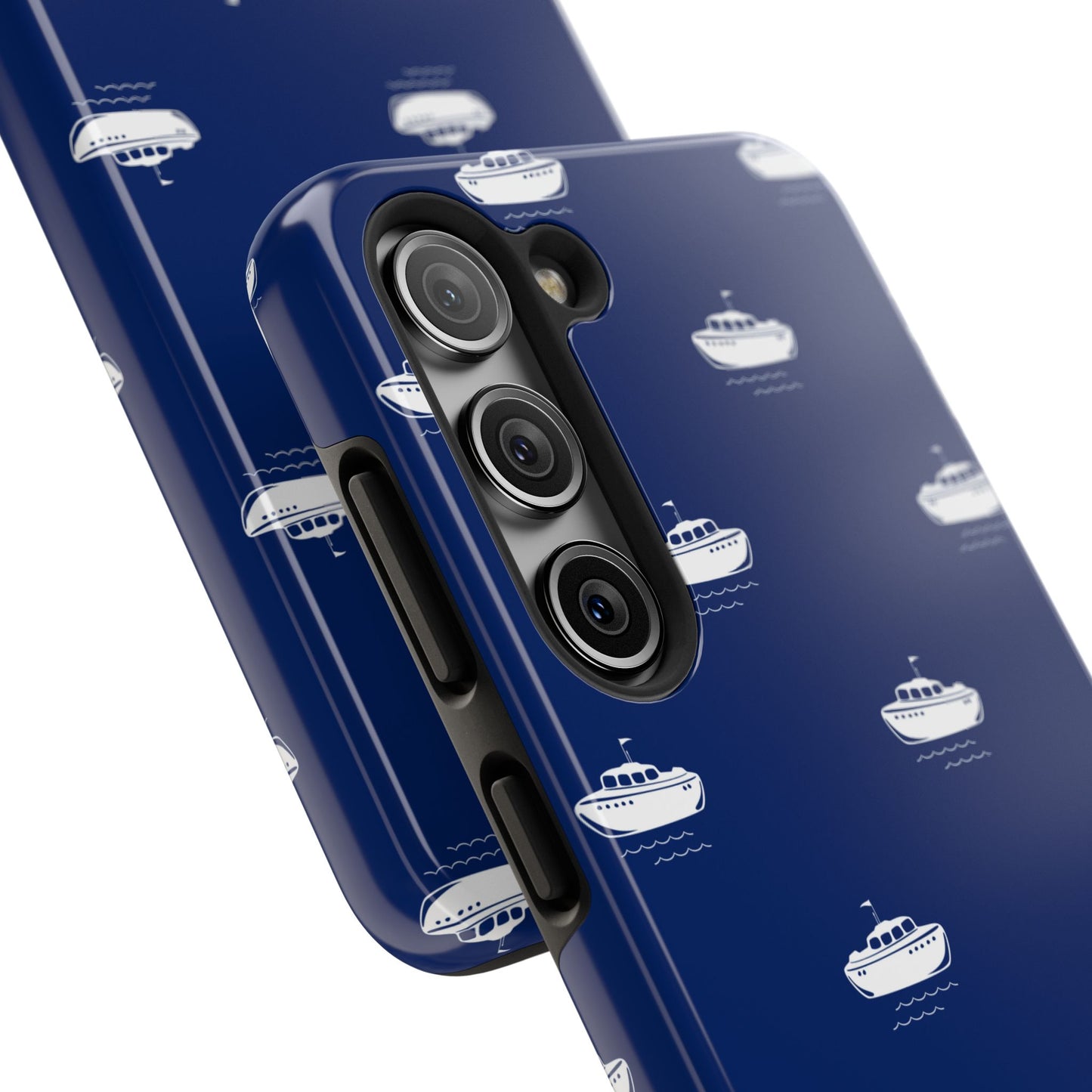 Blue Boat Phone Case – Calm Ocean Pattern for iPhone & Samsung, Durable & Stylish Protection