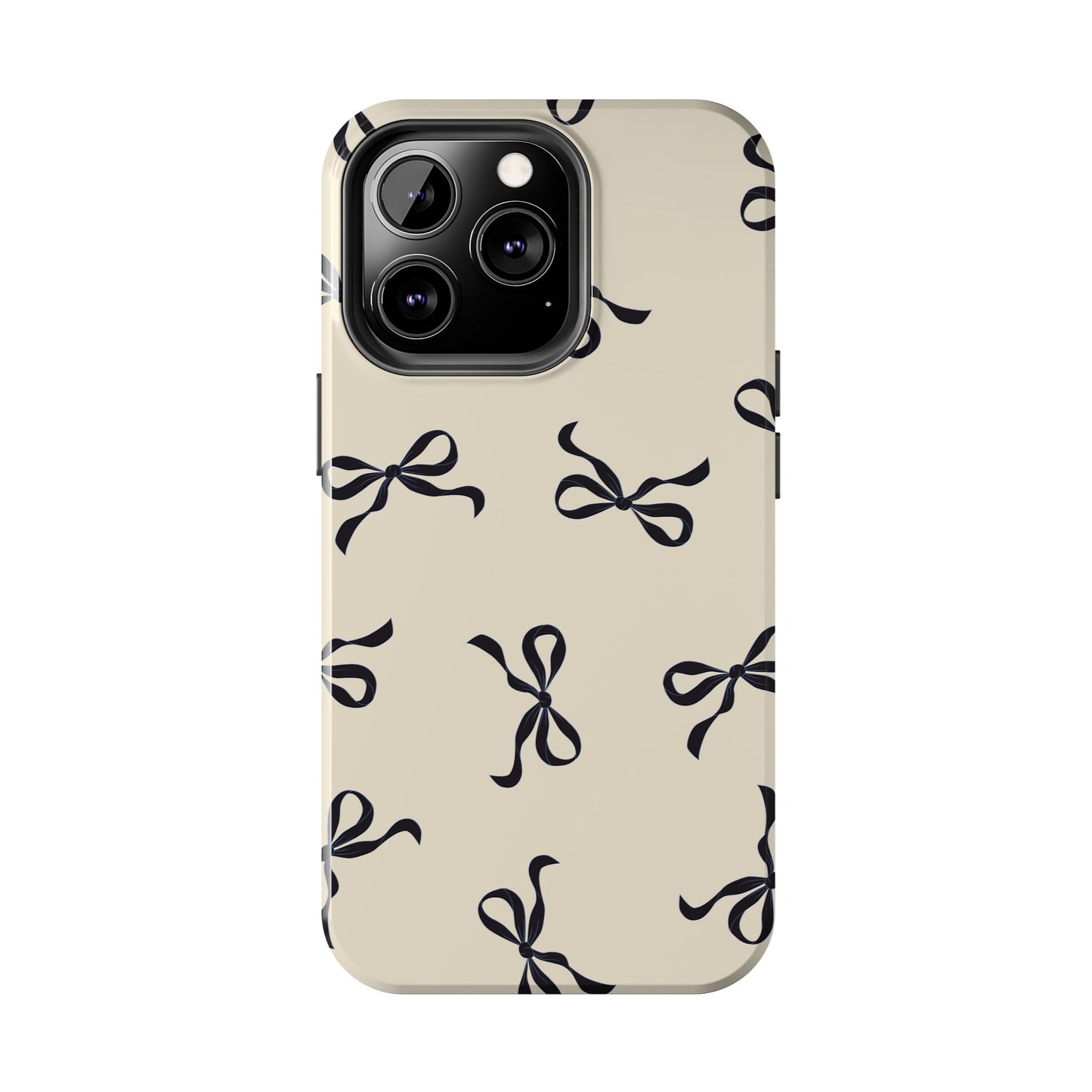 Beige and Black Bow Phone Case