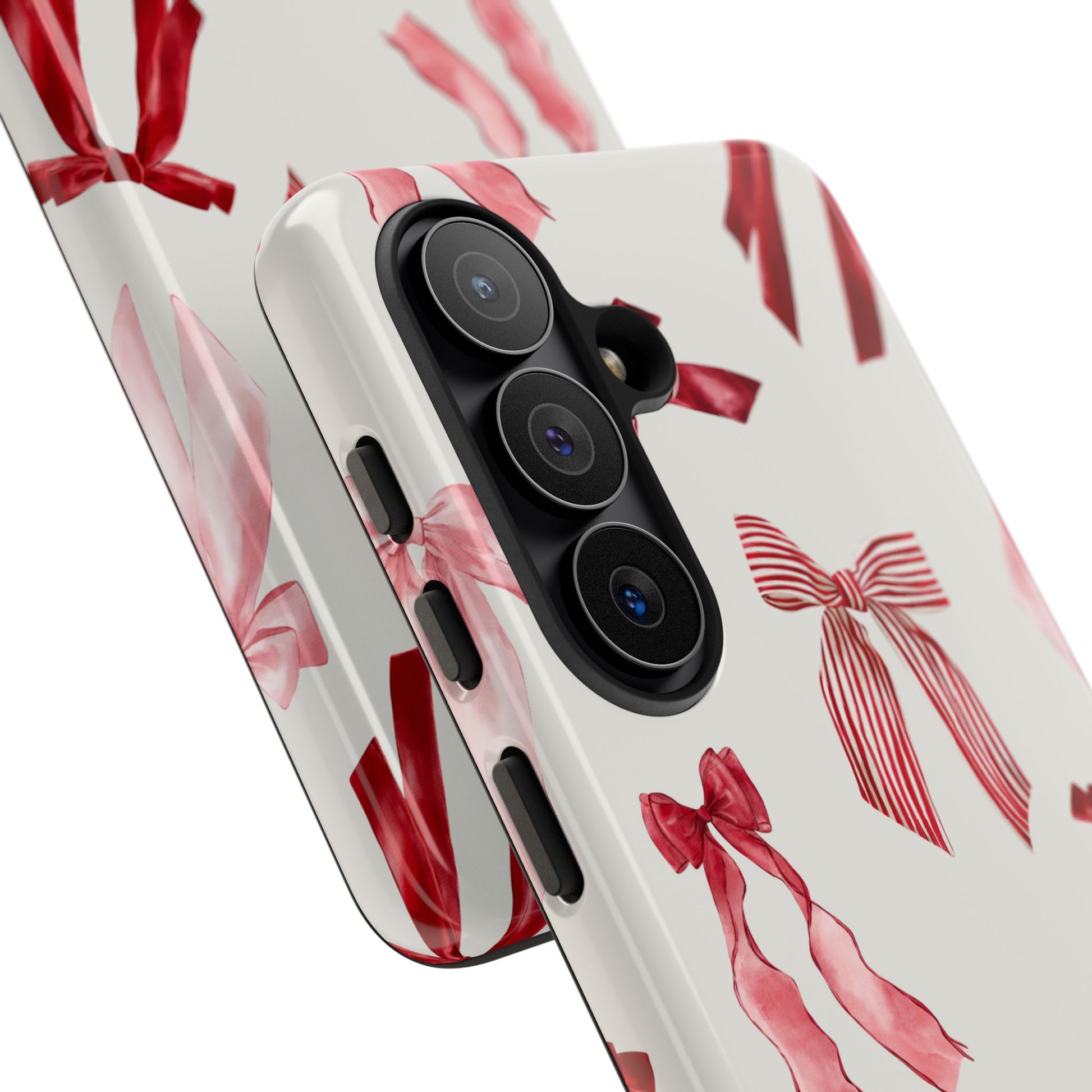 Burgundy Chic Bow Design Phone Case - JGUS