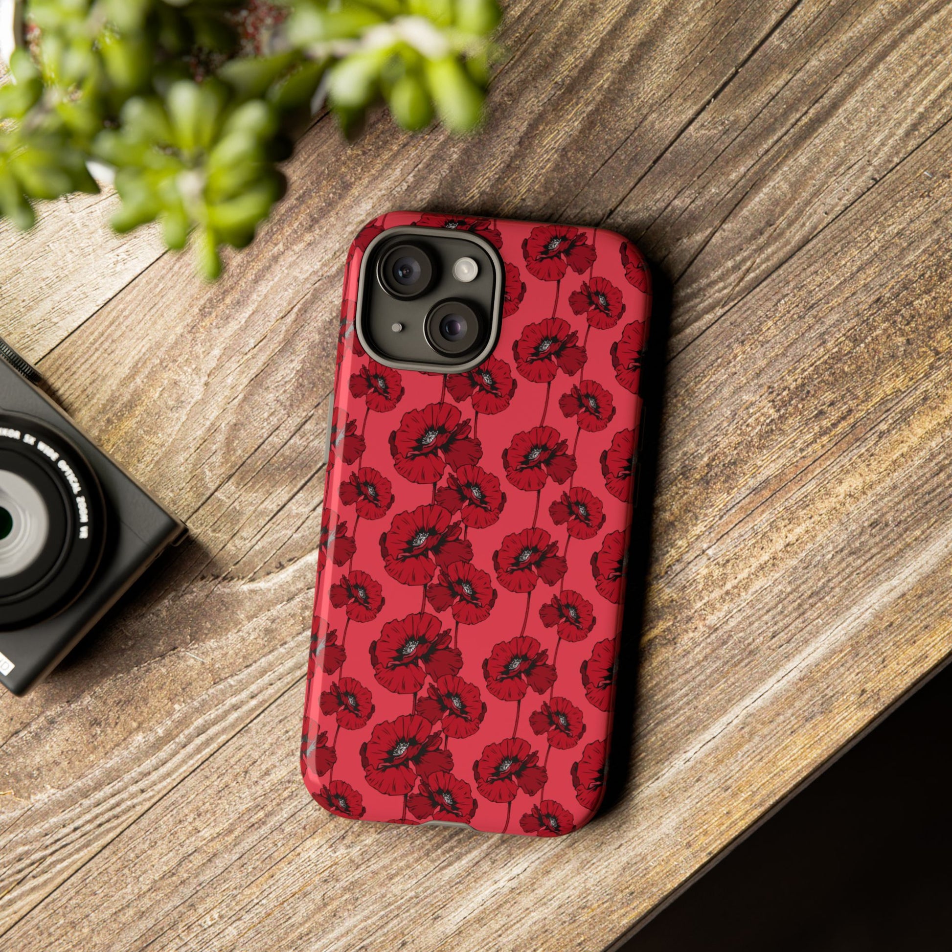 Red Poppy Phone Case for iPhone, Samsung & Google Pixel – Bold Floral Statement Aesthetic - JGUS