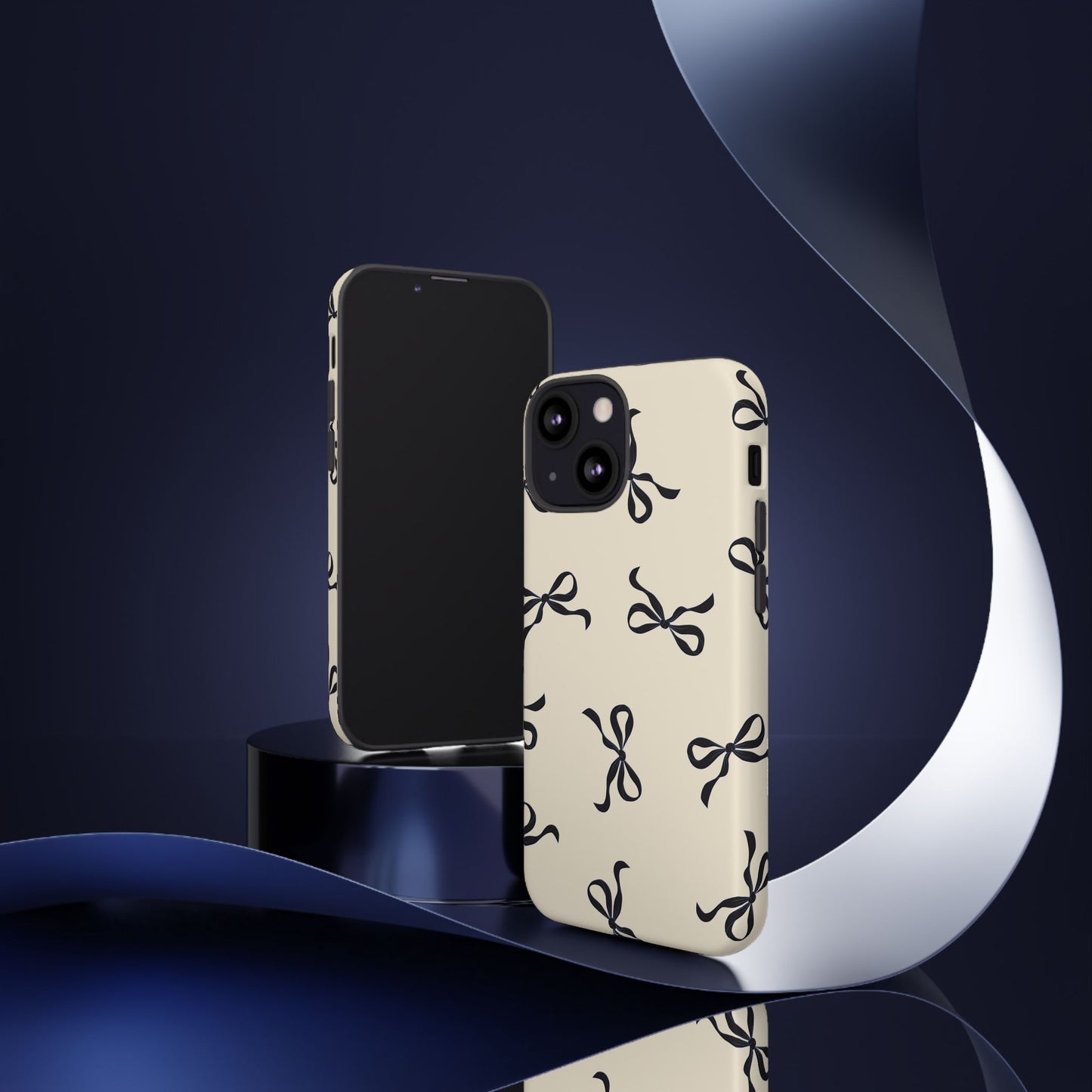 Beige and Black Bow Phone Case - JGUS