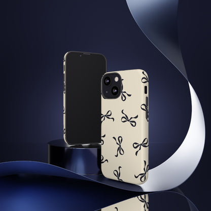 Beige and Black Bow Phone Case - JGUS