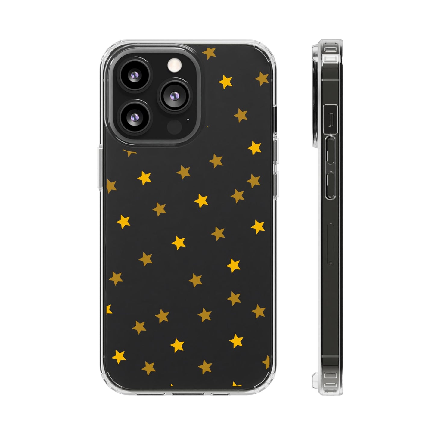 Yellow Stars Clear Phone Case – Stylish, Durable Protection