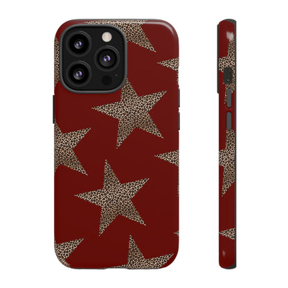 Leopard Star Luxe - Burgundy Edition | Aesthetic Coquette Phone Case for iPhone & Galaxy - JGUS