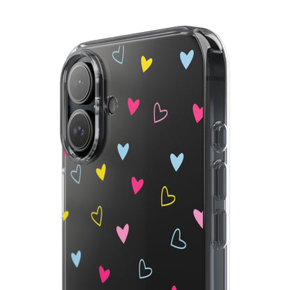 Transparent Heart Design Pattern Clear Phone Case