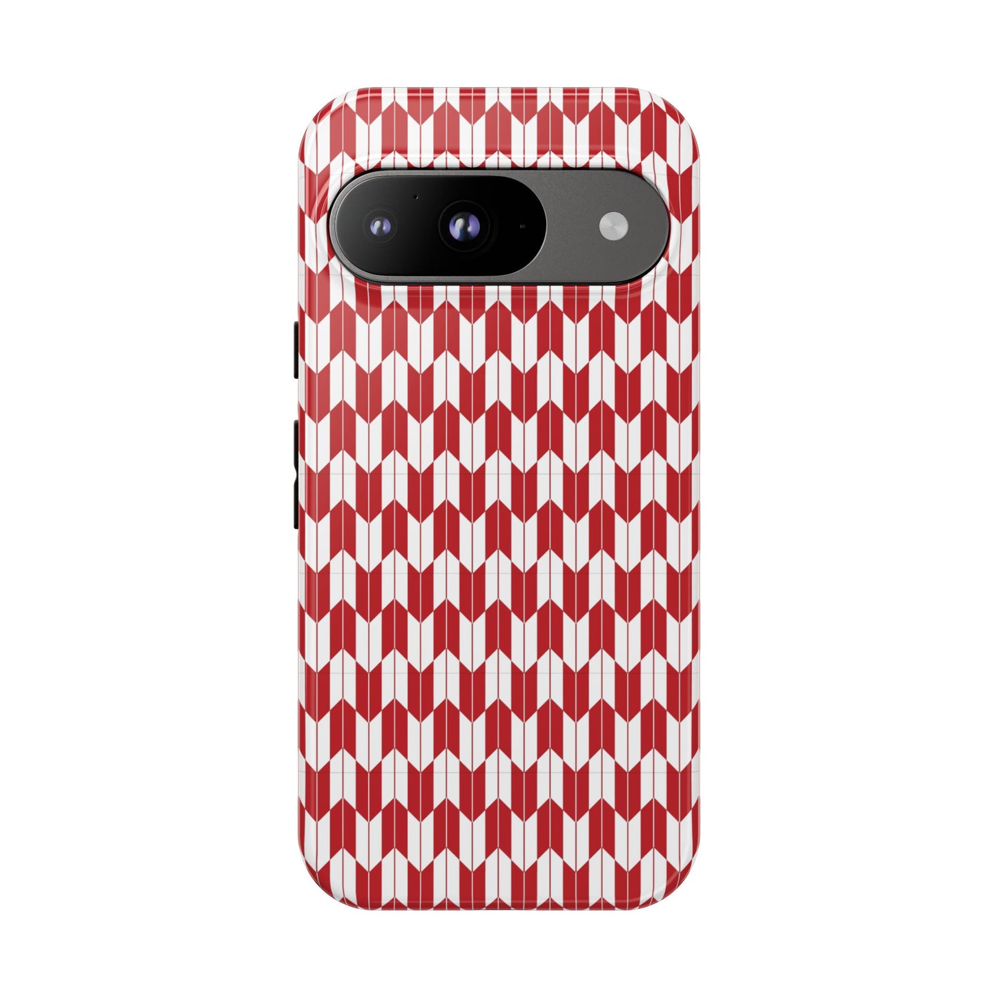Red Geometric Phone Case for iPhone Samsung Pixel – Bold Pattern Aesthetic Modern Design - JGUS