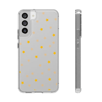 Yellow Stars Clear Phone Case – Stylish, Durable Protection