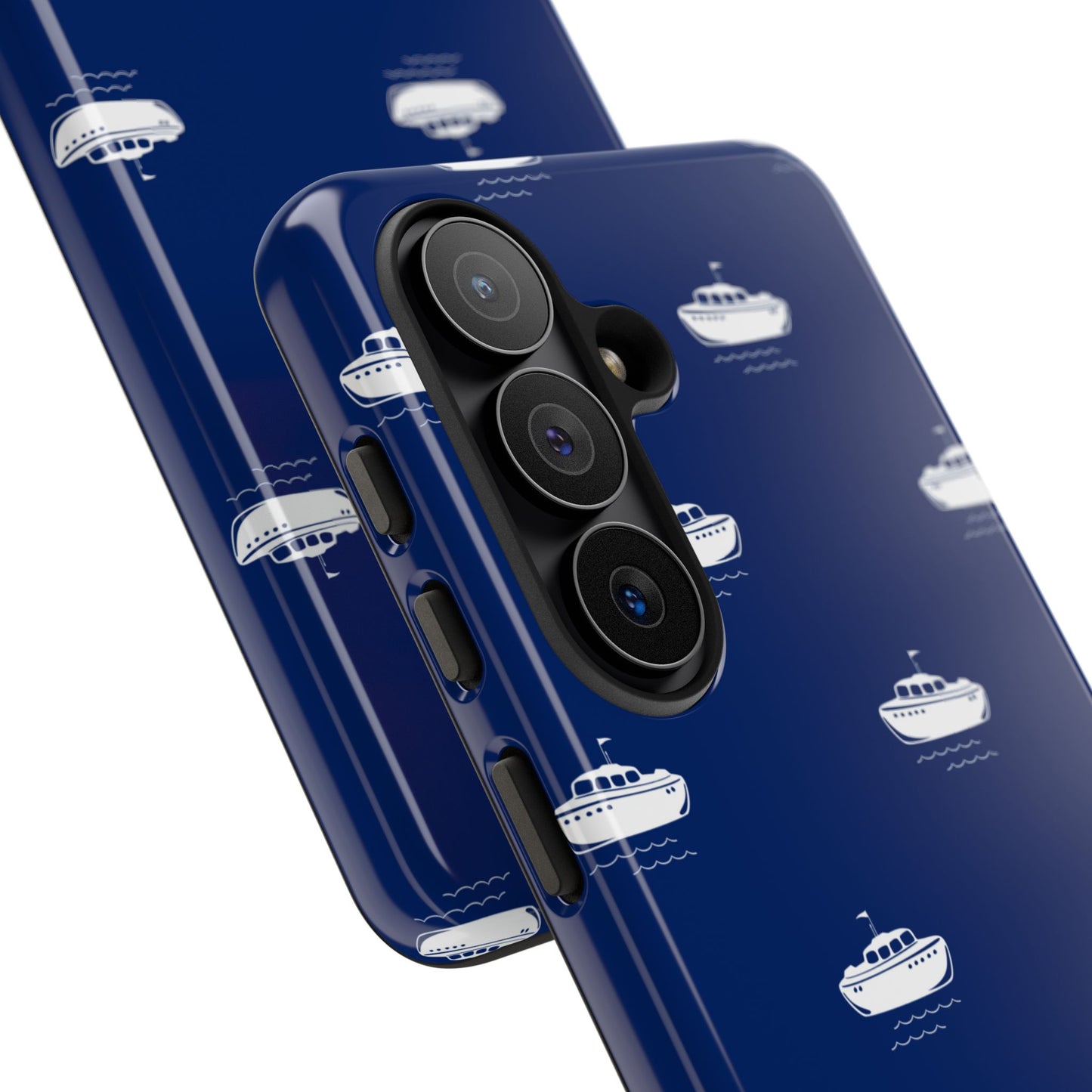 Blue Boat Phone Case – Calm Ocean Pattern for iPhone & Samsung, Durable & Stylish Protection - JGUS