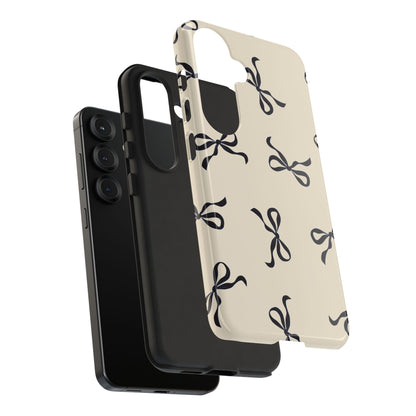 Beige and Black Bow Phone Case - JGUS