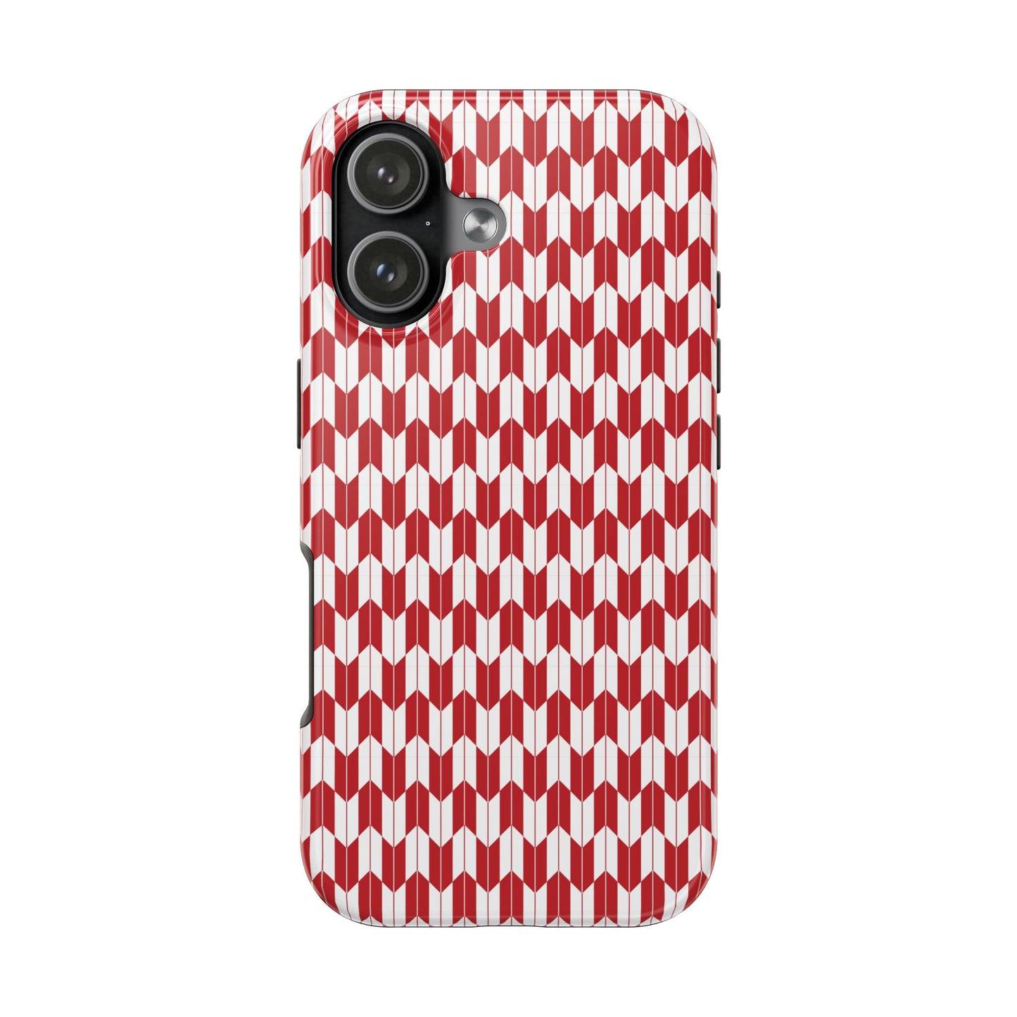 Red Harmony Geometric Phone Case – Durable, Slim, and MagSafe Compatible