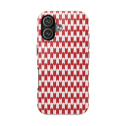 Red Harmony Geometric Phone Case – Durable, Slim, and MagSafe Compatible