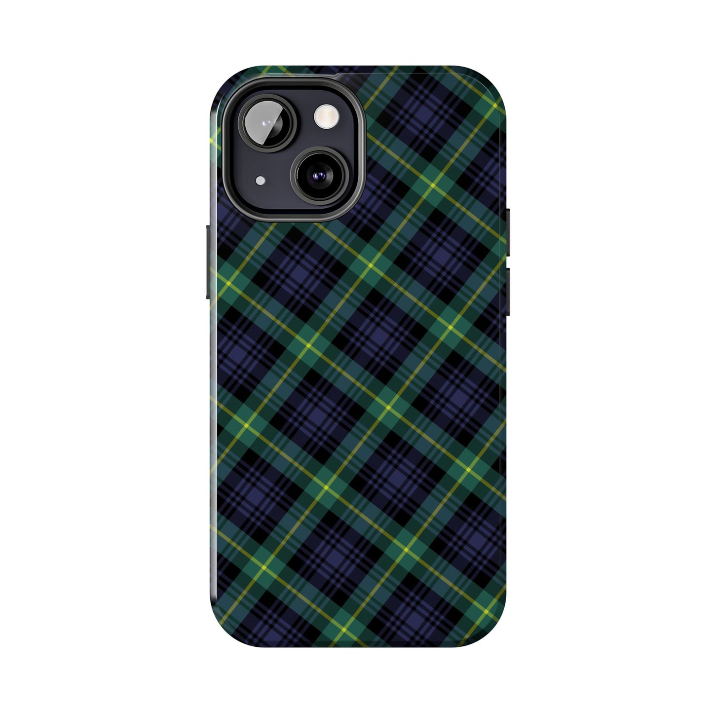 Jade Plaid Luxe Phone Case – Dual-Layer Protection for iPhone & Samsung