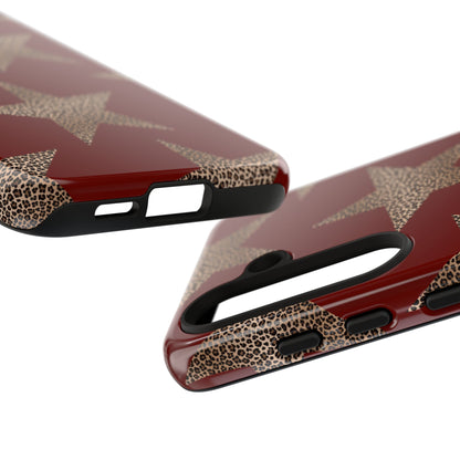 Leopard Star Luxe - Burgundy Edition | Aesthetic Coquette Phone Case for iPhone & Galaxy - JGUS