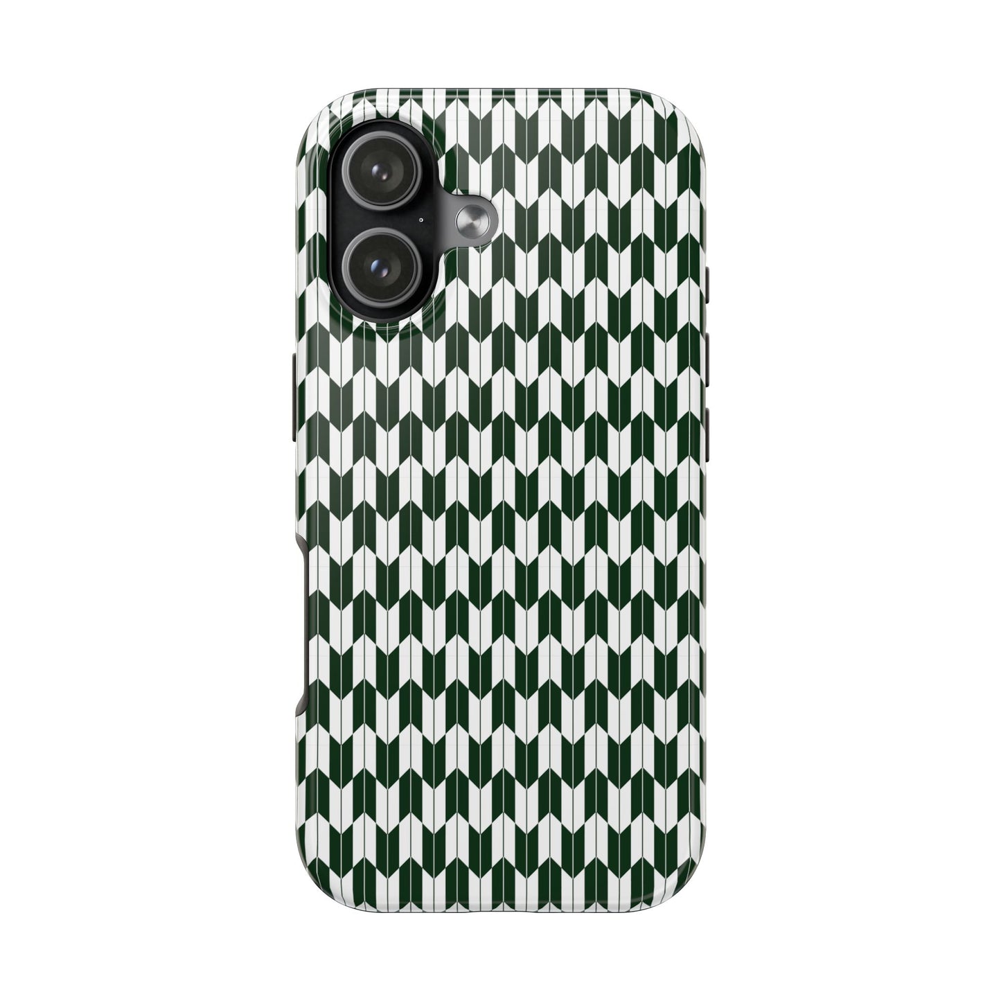 Green Harmony Geometric Phone Case – Durable, Slim, and MagSafe Compatible