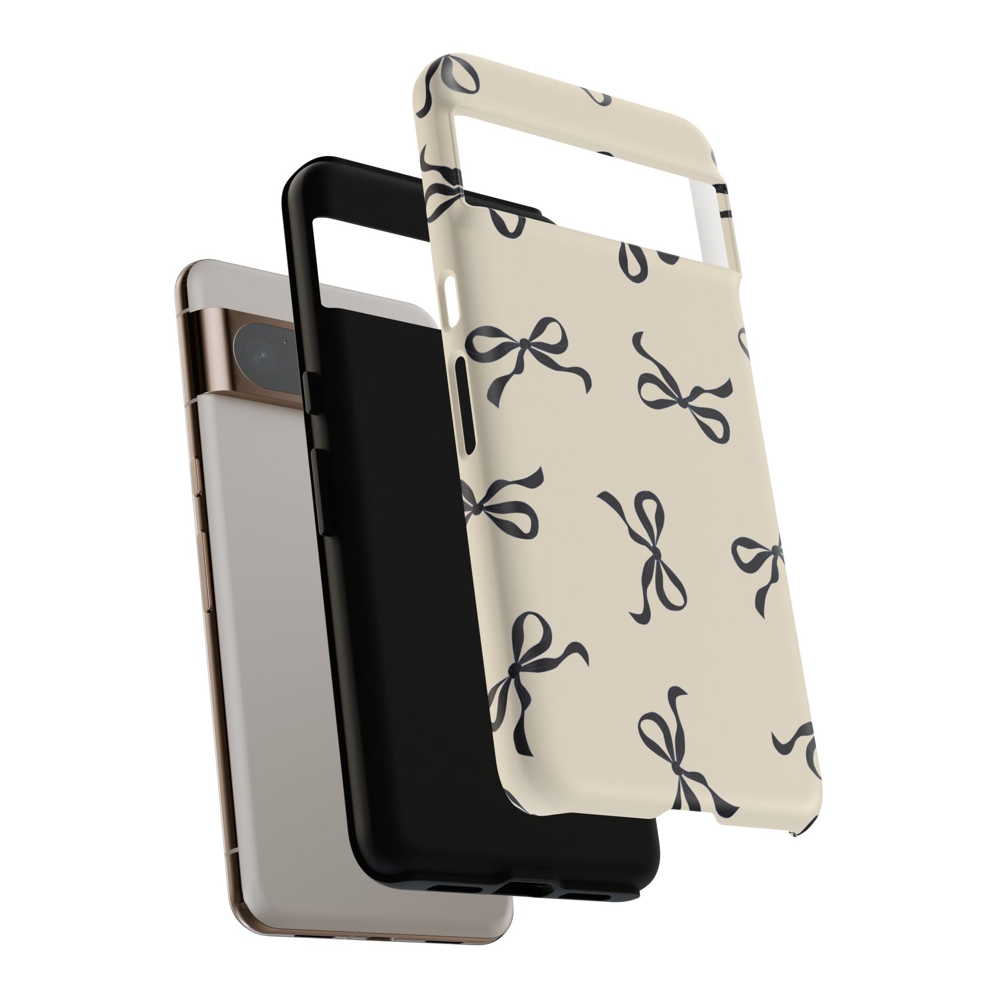Beige and Black Bow Phone Case - JGUS