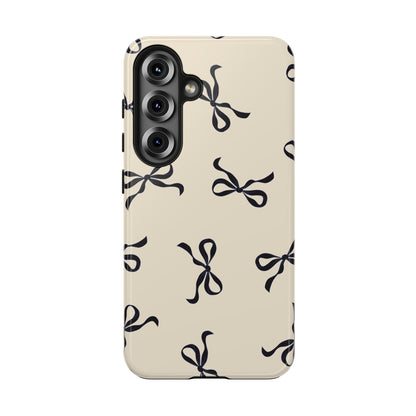 Beige and Black Bow Phone Case