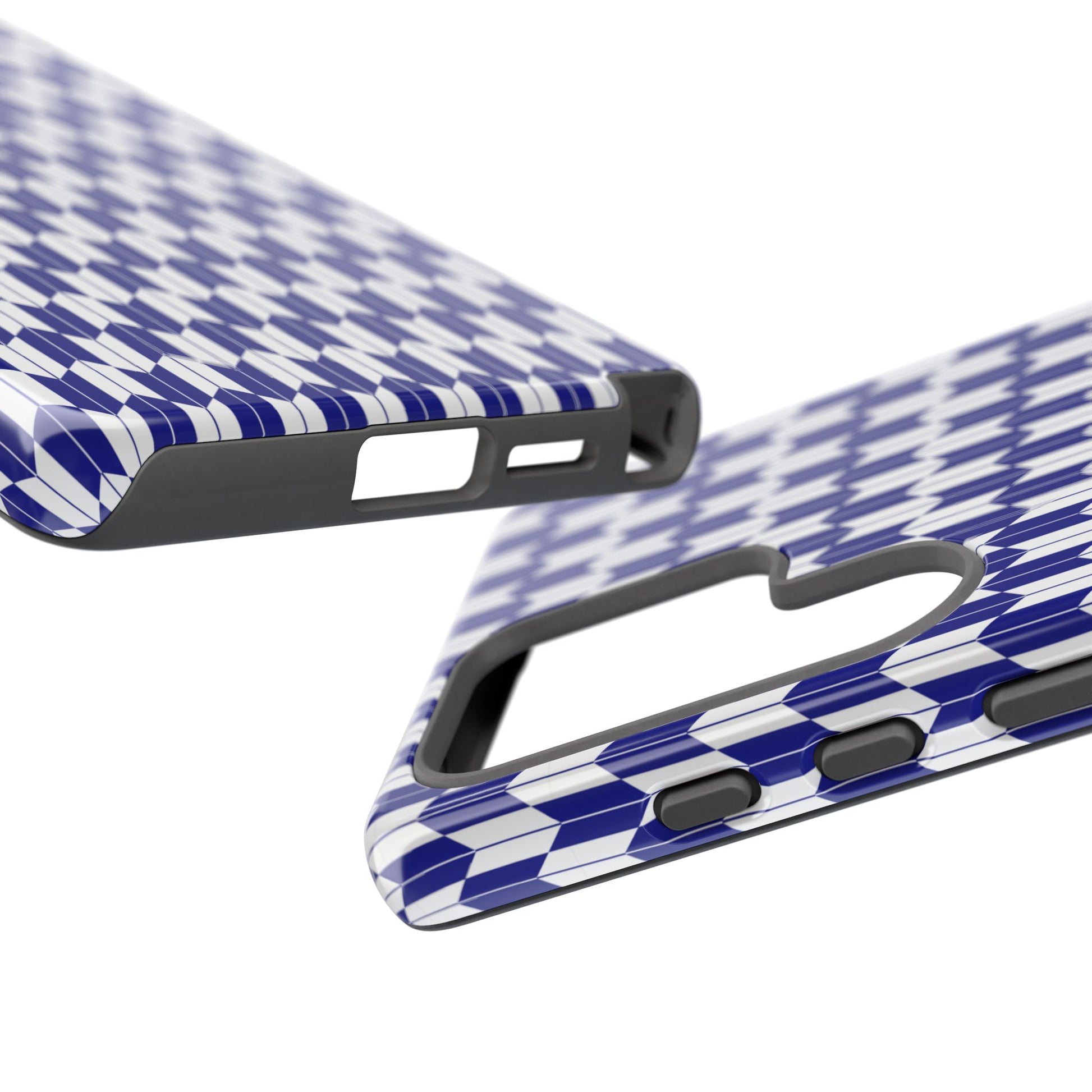 Navy Blue Geometric Phone Case for iPhone Samsung Pixel – Minimal Pattern Modern Aesthetic - JGUS