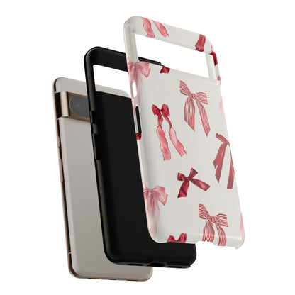 Burgundy Chic Bow Design Phone Case - JGUS