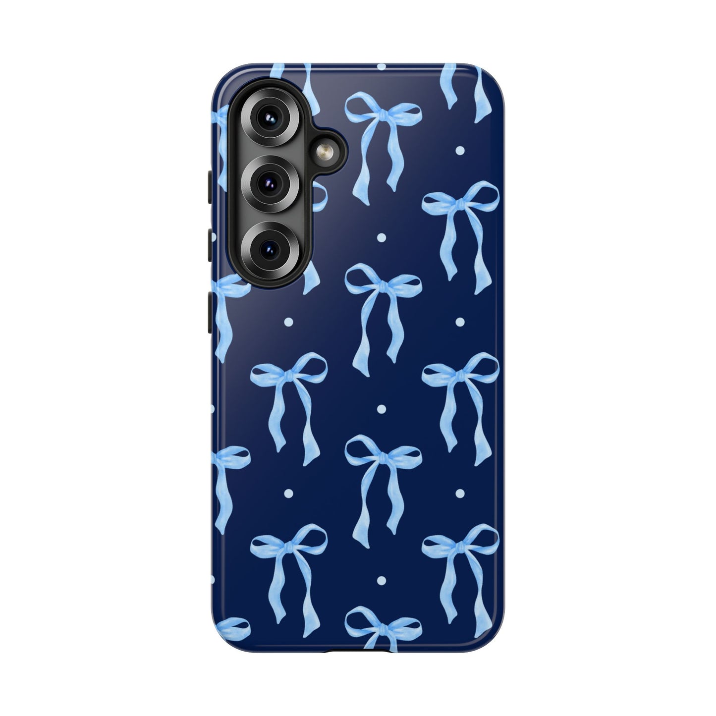 Bows & Blues Phone Case – Aesthetic Ribbon Print | Fits iPhone & Samsung - JGUS
