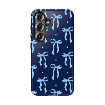 Bows & Blues Phone Case – Aesthetic Ribbon Print | Fits iPhone & Samsung - JGUS