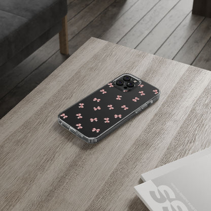 Pink Bow Dreams Clear Phone Case