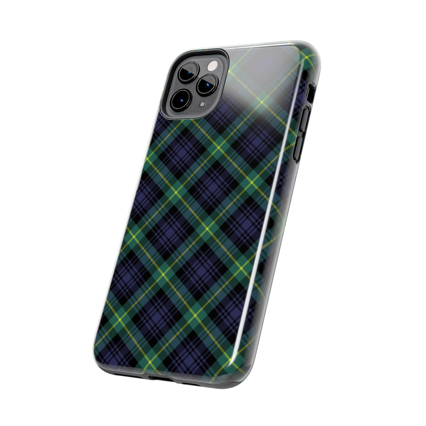 Jade Plaid Luxe Phone Case – Dual-Layer Protection for iPhone & Samsung