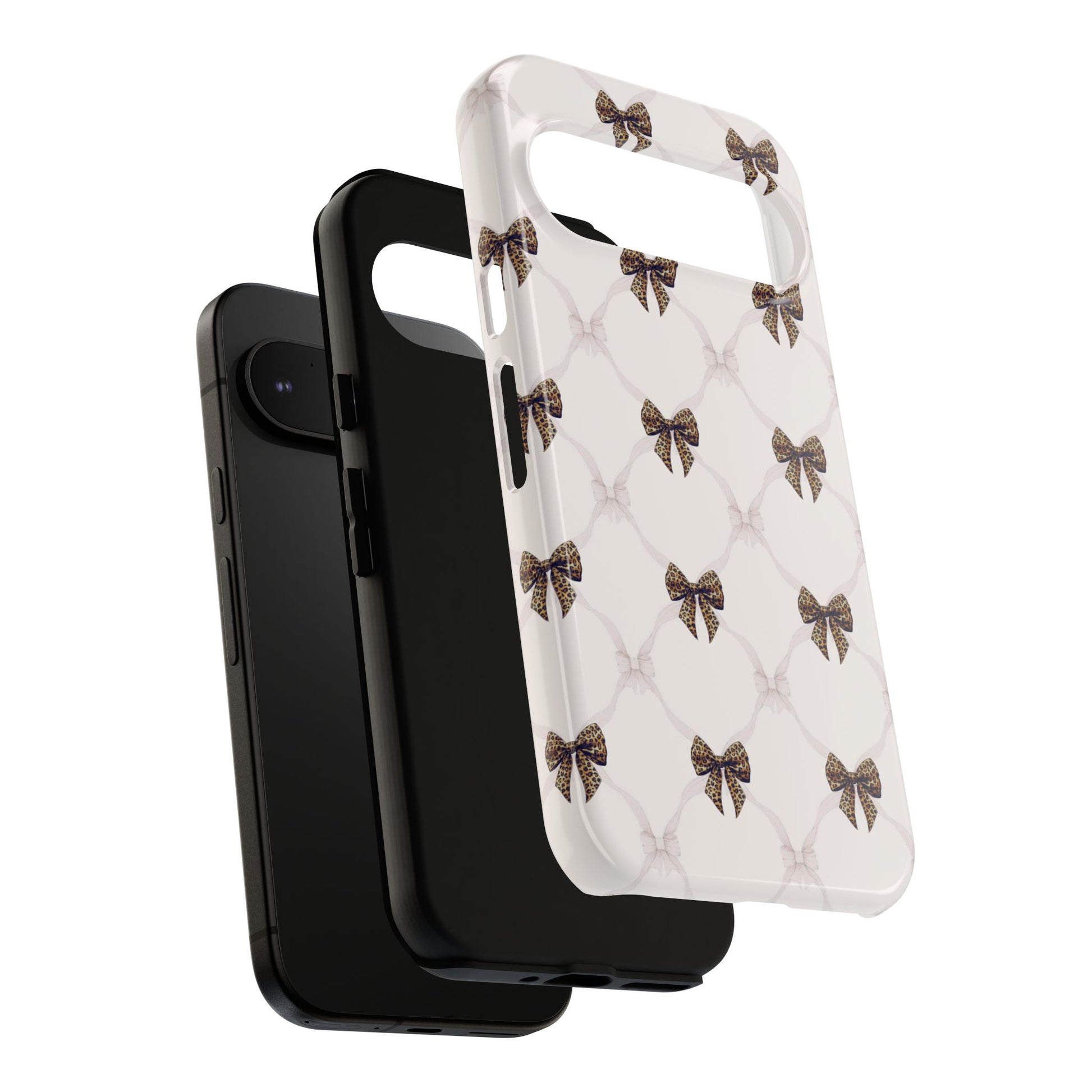 Chic Bow Pattern Phone Case | Elegant Clear Protective Case | Stylish iPhone & Samsung Cover - JGUS