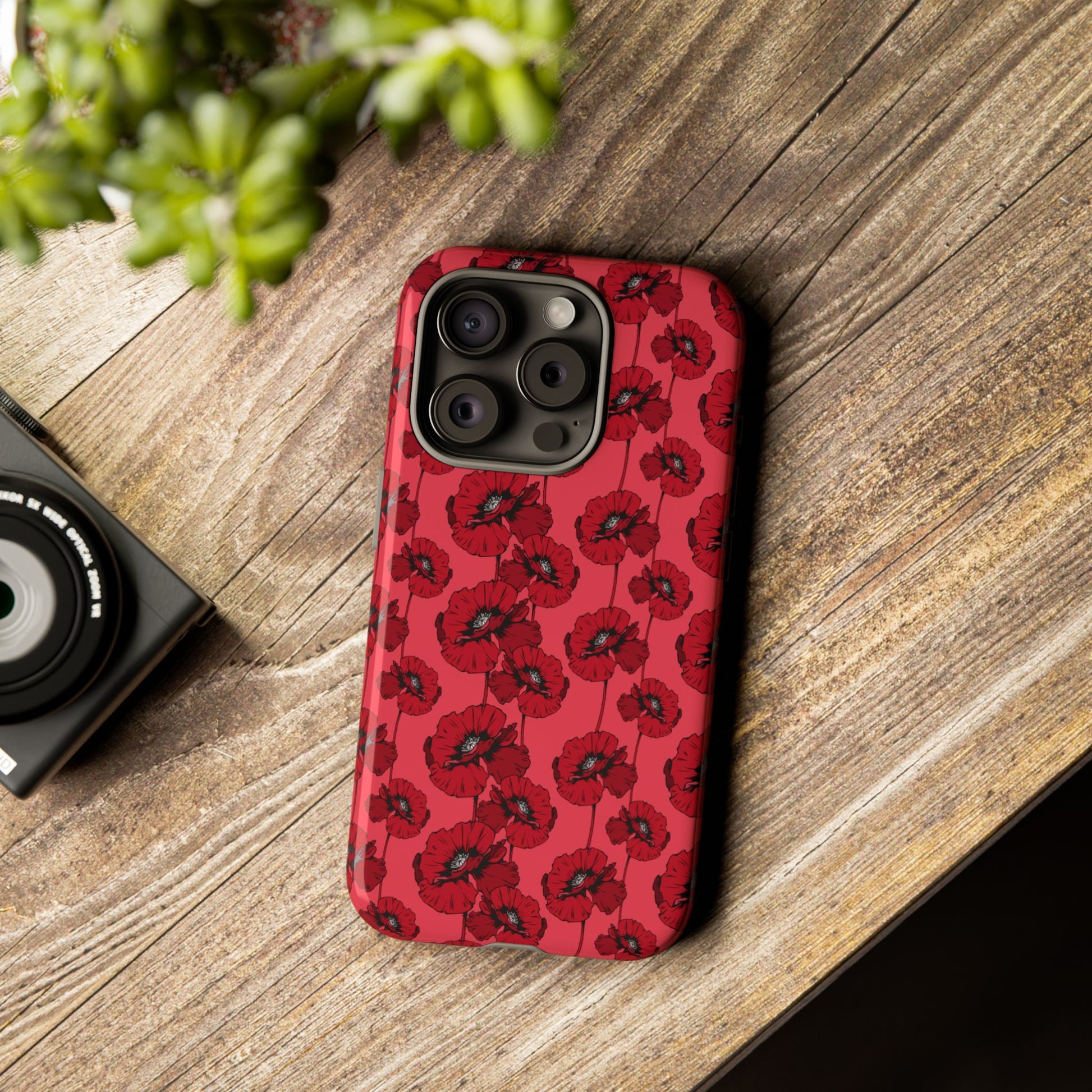 Red Poppy Phone Case for iPhone, Samsung & Google Pixel – Bold Floral Statement Aesthetic - JGUS