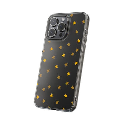 Yellow Stars Clear Phone Case – Stylish, Durable Protection