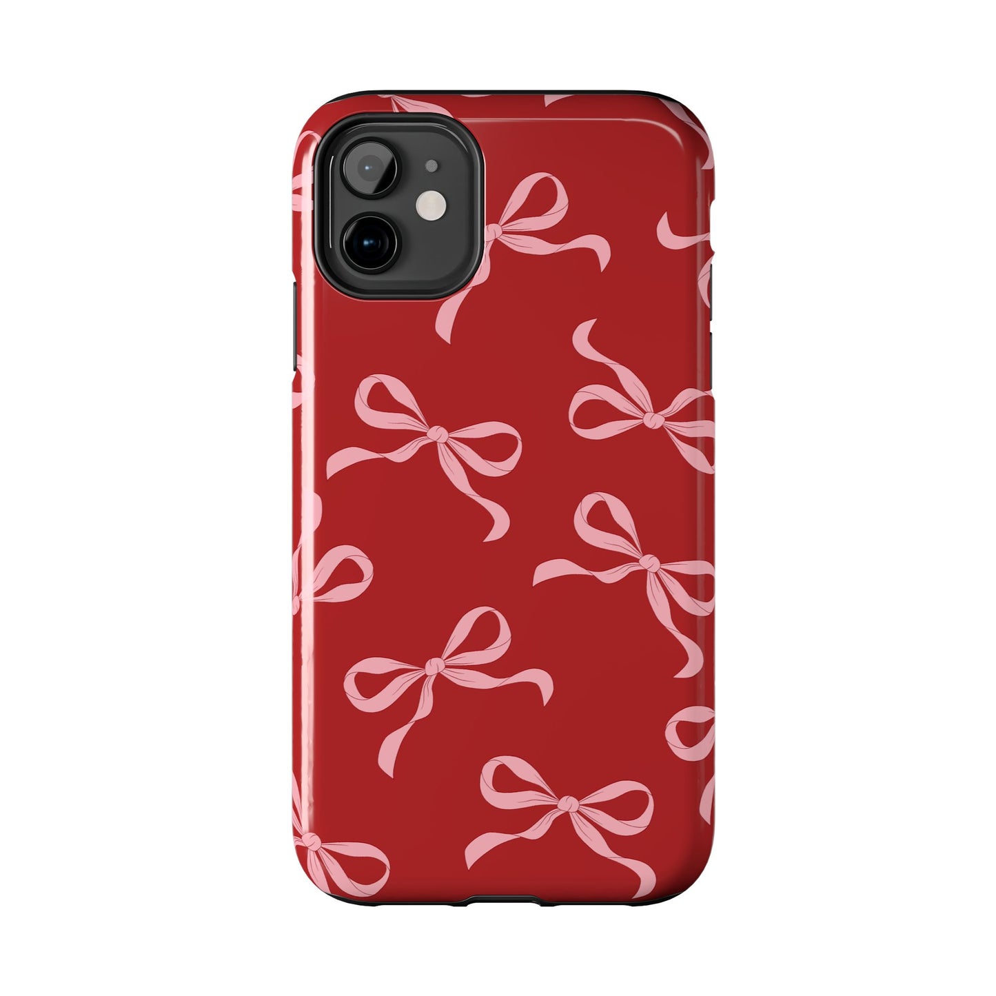 Pink Bows on Red Phone Case