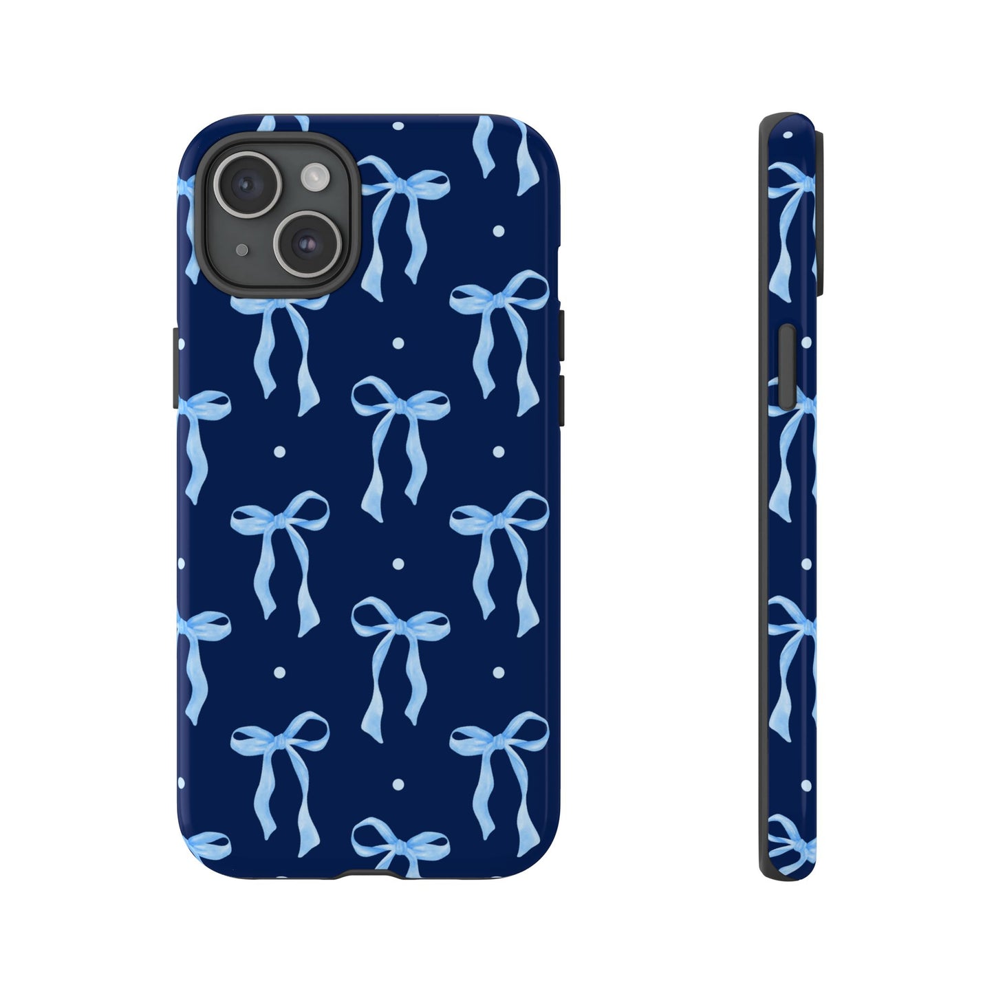Bows & Blues Phone Case – Aesthetic Ribbon Print | Fits iPhone & Samsung - JGUS