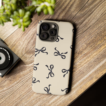 Beige and Black Bow Phone Case - JGUS