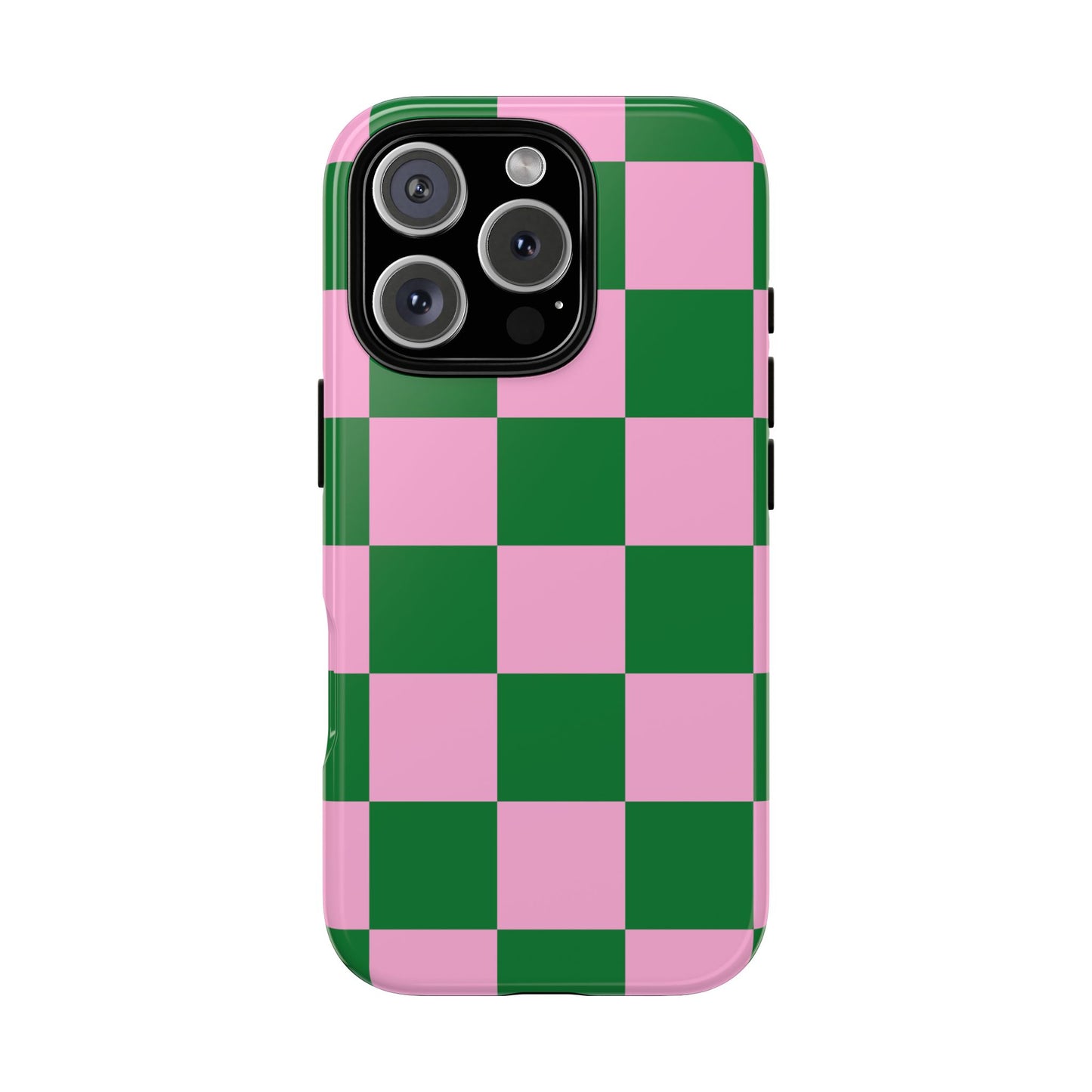 Pink Retro Checkered Phone Case – 90s Aesthetic, Vintage Grid Pattern for iPhone & Samsung - JGUS