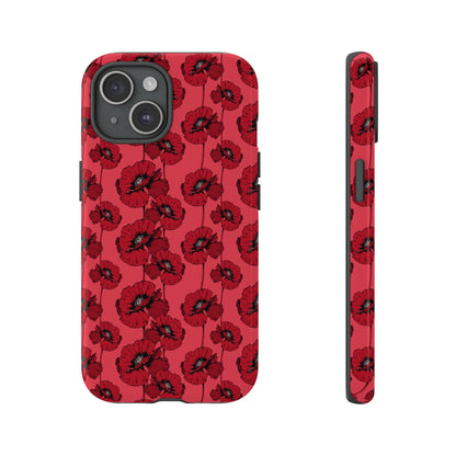 Red Poppy Phone Case for iPhone, Samsung & Google Pixel – Bold Floral Statement Aesthetic - JGUS