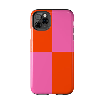 Plaid Sunset Orange & Pink Phone Case - JGUS