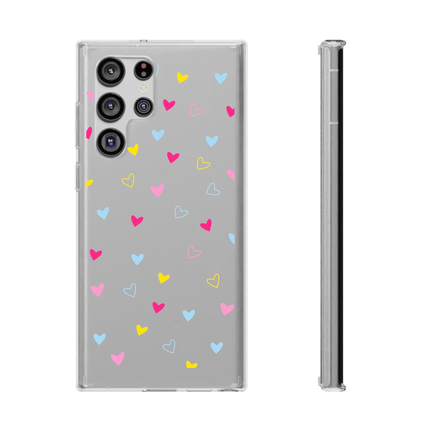 Transparent Heart Design Pattern Clear Phone Case