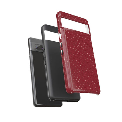 Burgundy  & White Dots Case - JGUS