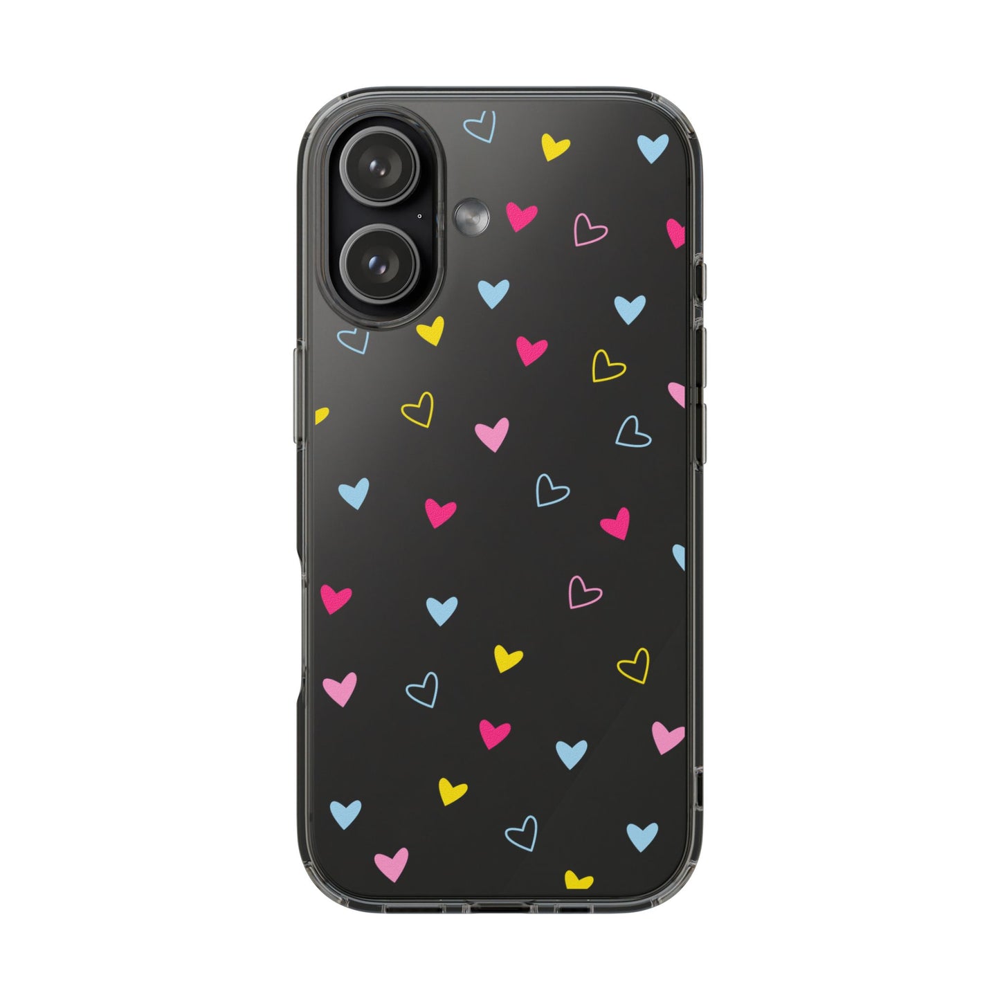 Transparent Heart Design Pattern Clear Phone Case