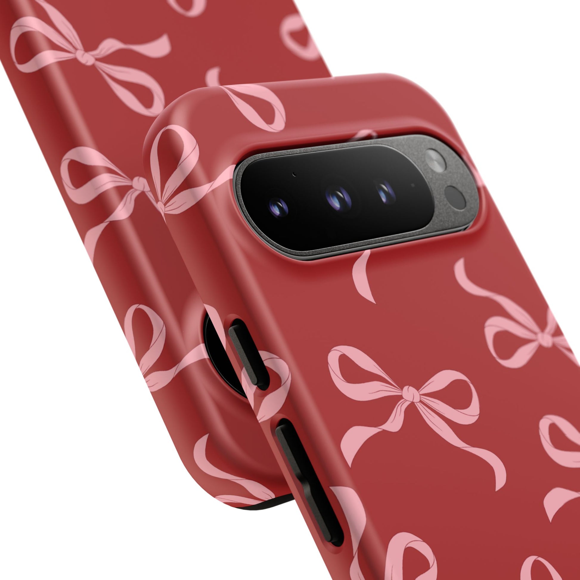 Pink Bows on Red Phone Case - JGUS