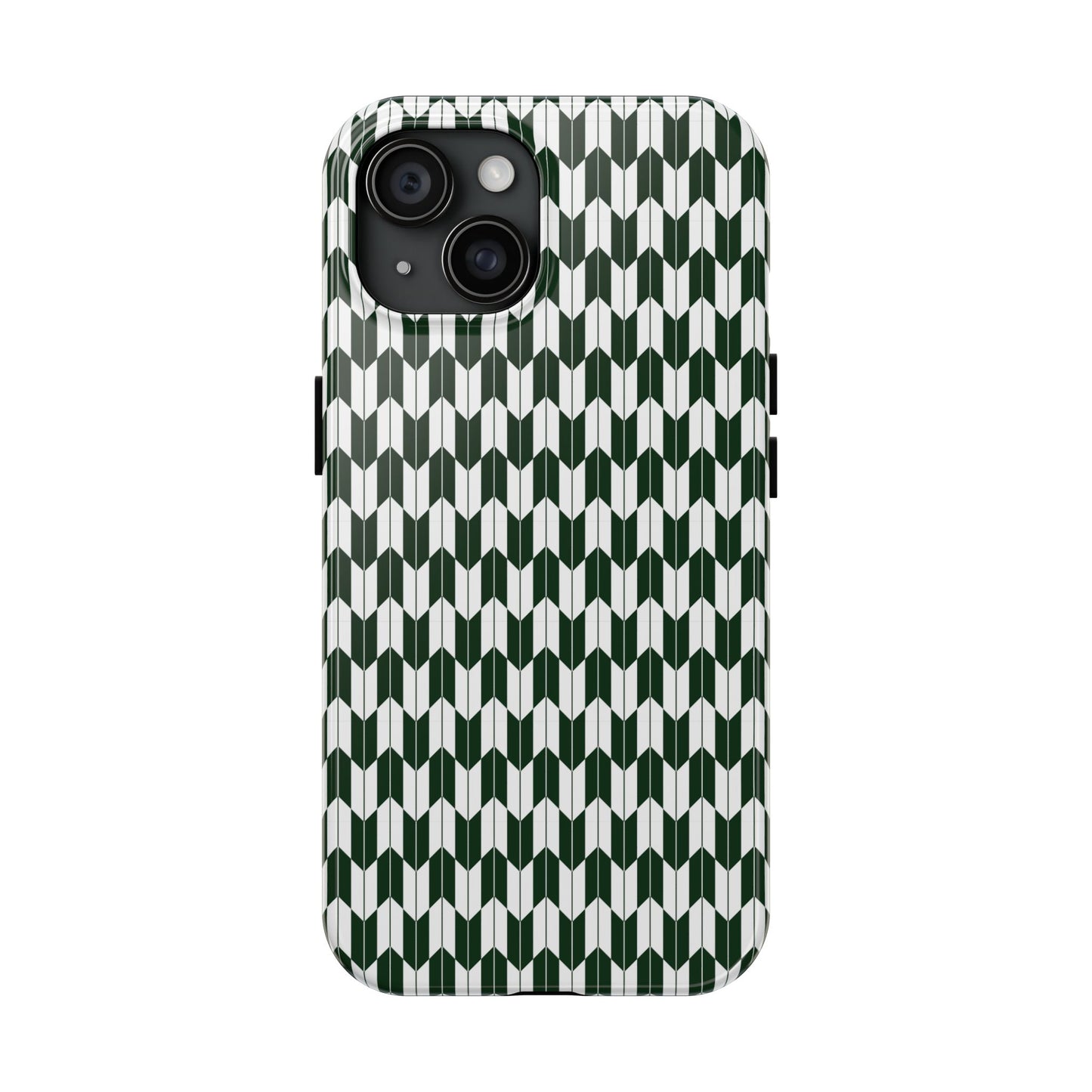 Green Harmony Geometric Phone Case – Durable, Slim, and MagSafe Compatible