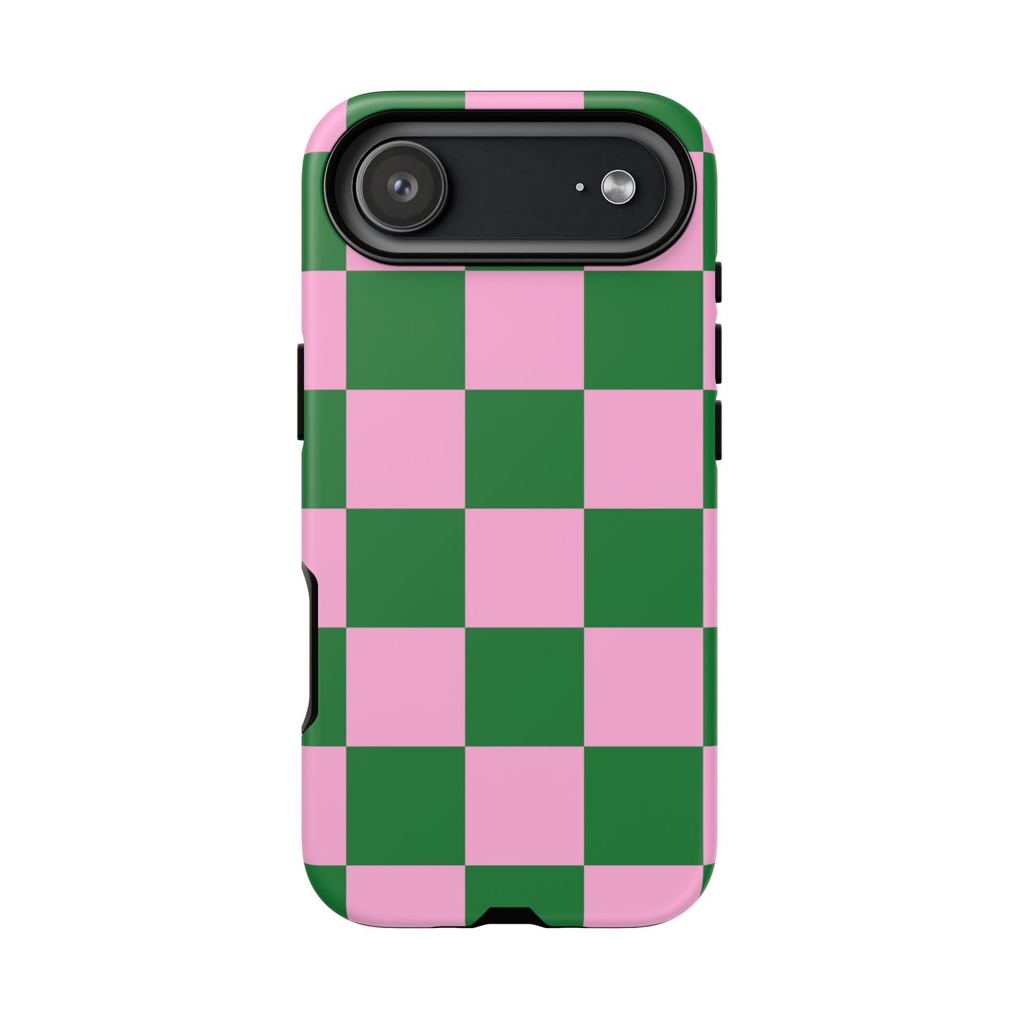 Pink Retro Checkered Phone Case – 90s Aesthetic, Vintage Grid Pattern for iPhone & Samsung - JGUS