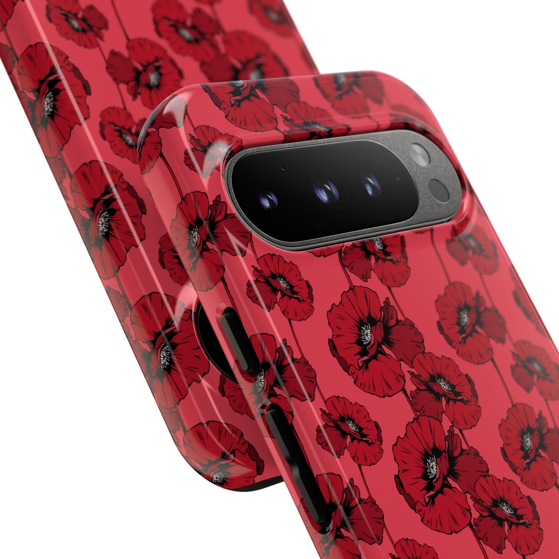 Red Poppy Phone Case for iPhone, Samsung & Google Pixel – Bold Floral Statement Aesthetic - JGUS