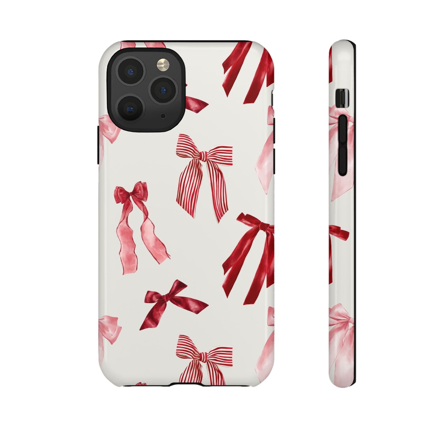 Burgundy Chic Bow Design Phone Case - JGUS