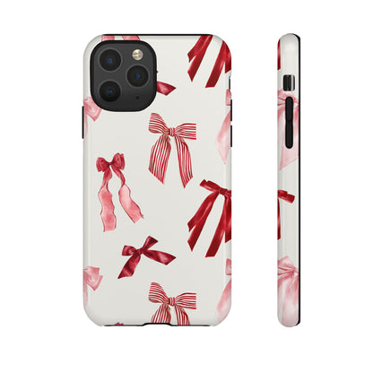 Burgundy Chic Bow Design Phone Case - JGUS